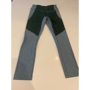 Outdoor Voices Womens Leggings Size S Green & Gray Colorblock 86% Polyester 14%
